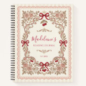 Personalized Monogram Bookworm Reading Journal Notitieboek (Voorkant)
