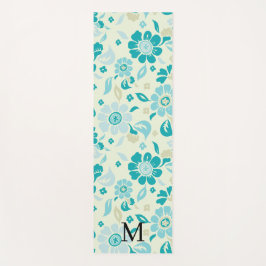 Personalized monogram elegant floral pattern yogamat