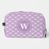 Personalized Monogram Elegant Flowers in Purple Toilettasje (Voorkant)