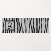 Personalized Monogram Elegant Line Art Black Grey Yogamat (Voorkant (horizontaal))