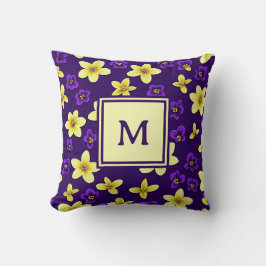 Personalized Monogram – Elegant Modern Floral  Kussen