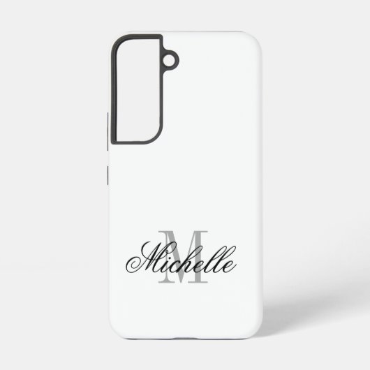 Personalized monogram elegant script typography samsung galaxy hoesje (Achterkant)