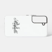 Personalized monogram elegant script typography samsung galaxy hoesje (Achterkant horizontaal)