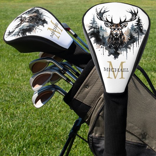 Personalized Monogram Elk Forest Golfheadcover