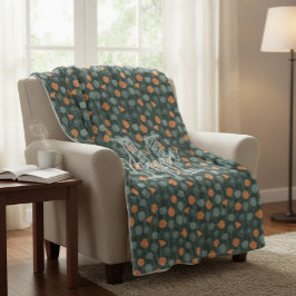 Personalized Monogram Floral Doodle Fleece Blanket Deken