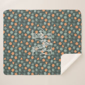 Personalized Monogram Floral Doodle Fleece Blanket Sherpa Deken (Voorkant (horizontaal))