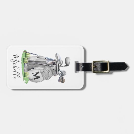 Personalized Monogram Golf Bag Bagagelabel (Voorkant horizontaal)