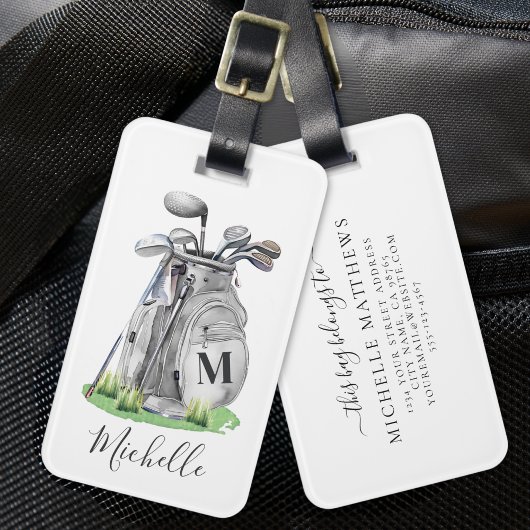 Personalized Monogram Golf Bag Bagagelabel