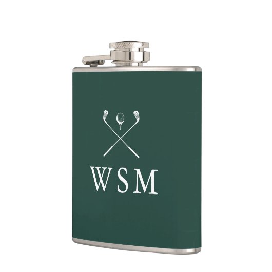 Personalized Monogram Golf Clubs Emerald Green Heupfles (Links)