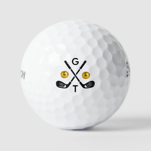 Personalized Monogram Golf Clubs Golf Balls Golfballen (Voorkant)