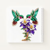 Personalized Monogram H Jeweled Hummingbird Gift Notitieboek (Achterkant)