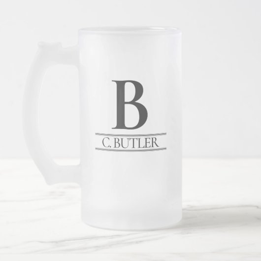 Personalized Monogram Initial Custom Matglas Bierpul (Links)
