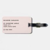 Personalized Monogram Initials Botanical Blush Bagagelabel (Achterkant horizontaal)