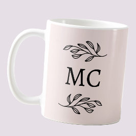Personalized Monogram Initials Botanical Blush Koffiemok