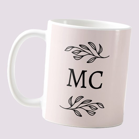 Personalized Monogram Initials Botanical Blush Koffiemok