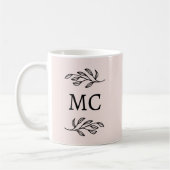 Personalized Monogram Initials Botanical Blush Koffiemok (Links)
