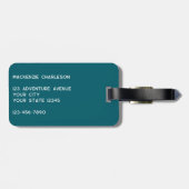 Personalized Monogram Initials Botanical Leaf Bagagelabel (Achterkant horizontaal)