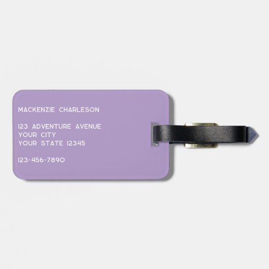 Personalized Monogram Initials Botanical Leaf Bagagelabel (Achterkant horizontaal)