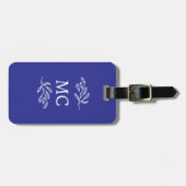Personalized Monogram Initials Botanical Leaf Bagagelabel (Voorkant horizontaal)