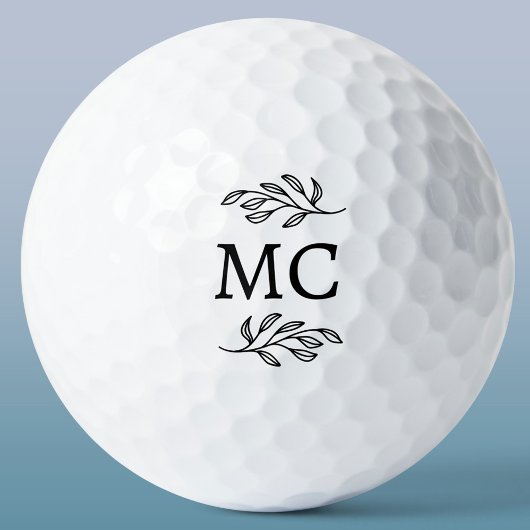Personalized Monogram Initials Botanical Leaf Golfballen