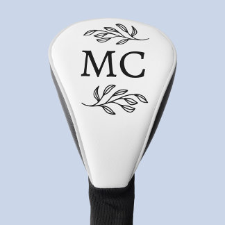 Personalized Monogram Initials Botanical Leaf Golfheadcover