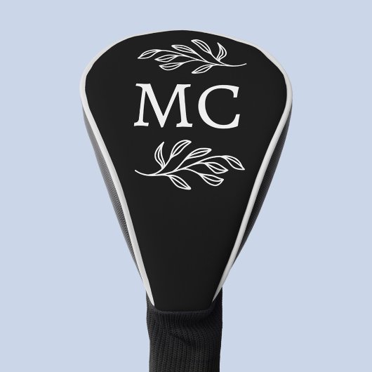 Personalized Monogram Initials Botanical Leaf Golfheadcover
