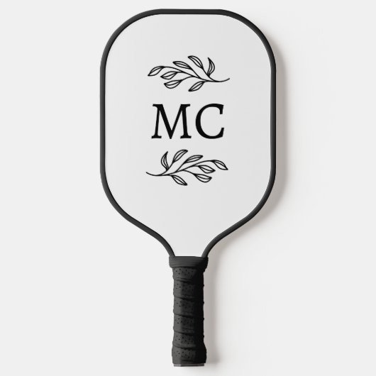 Personalized Monogram Initials Botanical Leaf Pickleball Paddle (Voorkant)