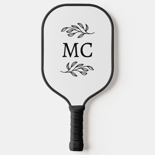 Personalized Monogram Initials Botanical Leaf Pickleball Paddle (Achterkant)