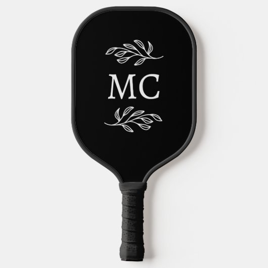 Personalized Monogram Initials Botanical Leaf Pickleball Paddle (Achterkant)