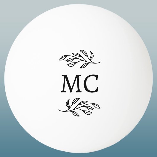 Personalized Monogram Initials Botanical Leaf Pingpongbal