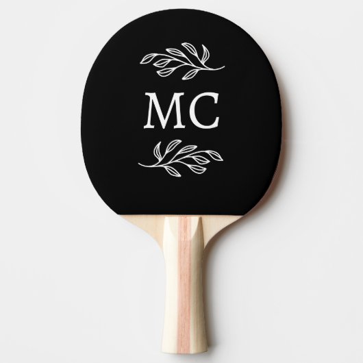 Personalized Monogram Initials Botanical Leaf Tafeltennisbatje (Voorkant)