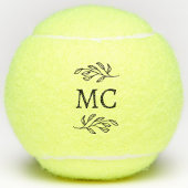 Personalized Monogram Initials Botanical Leaf Tennisballen