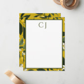 Personalized Monogram Lemon Citrus Notitiekaartje (Voorkant / Achterkant in situ)