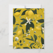 Personalized Monogram Lemon Citrus Notitiekaartje (Achterkant)
