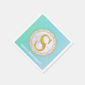 Personalized Monogram Mandala Gold and Blue Servet (Hoek)