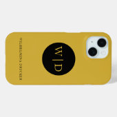 Personalized Monogram Metallic Gold Case-Mate iPhone Case (Achterkant (horizontaal))