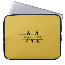 Personalized Monogram Metallic Gold Laptop Sleeve