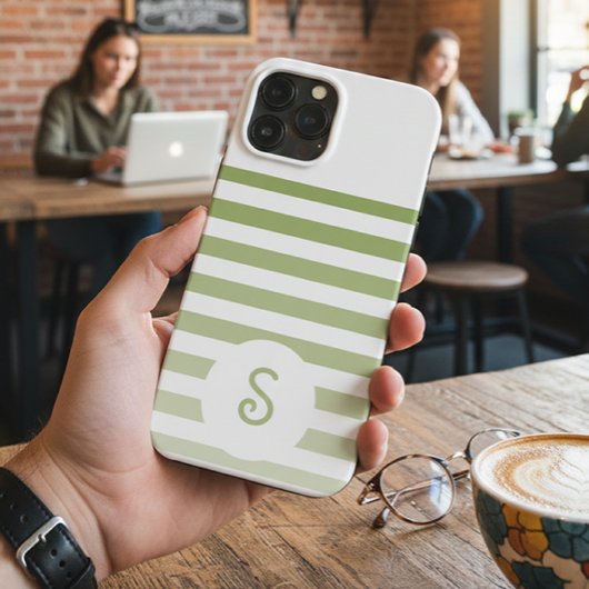 Personalized Monogram Minimal Striped Modern Desig Case-Mate iPhone Case