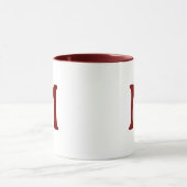 Personalized Monogram Modern Maroon White Mug Mok (Midden)