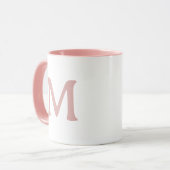 Personalized Monogram Modern Pink White Mug Mok (Voorkant links)