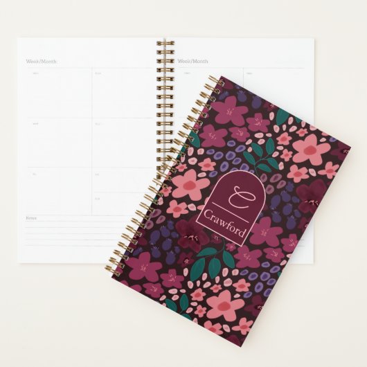 Personalized Monogram Moody Floral Planner (Display)
