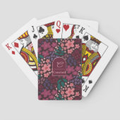 Personalized Monogram Moody Floral Playing Cards Pokerkaarten (Achterkant)