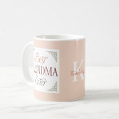 Personalized Monogram Name Best Grandma Ever Koffiemok (Voorkant links)
