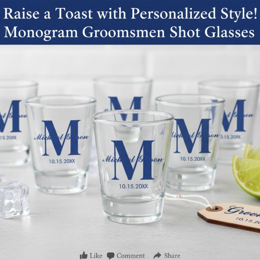 Personalized Monogram & Name for Groomsmen Shot Glas