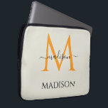 Personalized Monogram & Name  Laptop Sleeve<br><div class="desc">Protect your device in style with a custom laptop sleeve featuring an elegant monogram and personalized name. Designed for both function and fashion, this sleek sleeve offers a snug fit to guard against scratches, dust, and everyday bumps. The refined monogram design adds a professional yet personal touch, making it ideal...</div>