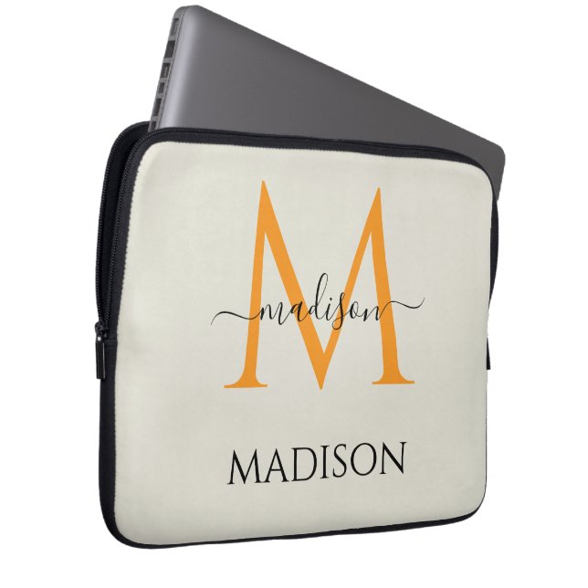 Personalized Monogram & Name  Laptop Sleeve (Voorkant Rechts)