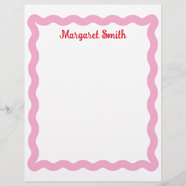 Personalized Monogram Notepads with Scallop Border Briefhoofd (Voorkant)