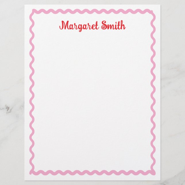 Personalized Monogram Notepads with Scallop Border Briefhoofd (Voorkant)
