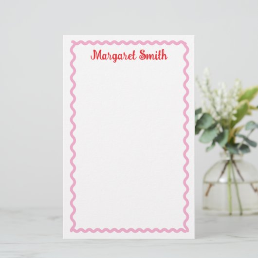 Personalized Monogram Notepads with Scallop Border Briefpapier (Staand voorkant)