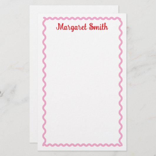 Personalized Monogram Notepads with Scallop Border Briefpapier (Voorkant / Achterkant)